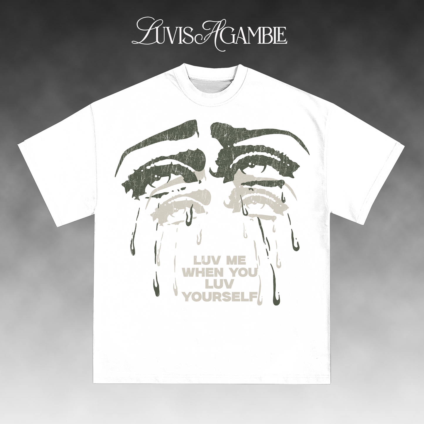 Luv Is A Gamble Double Cry Tee - White