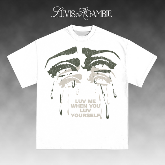 Luv Is A Gamble Double Cry Tee - White