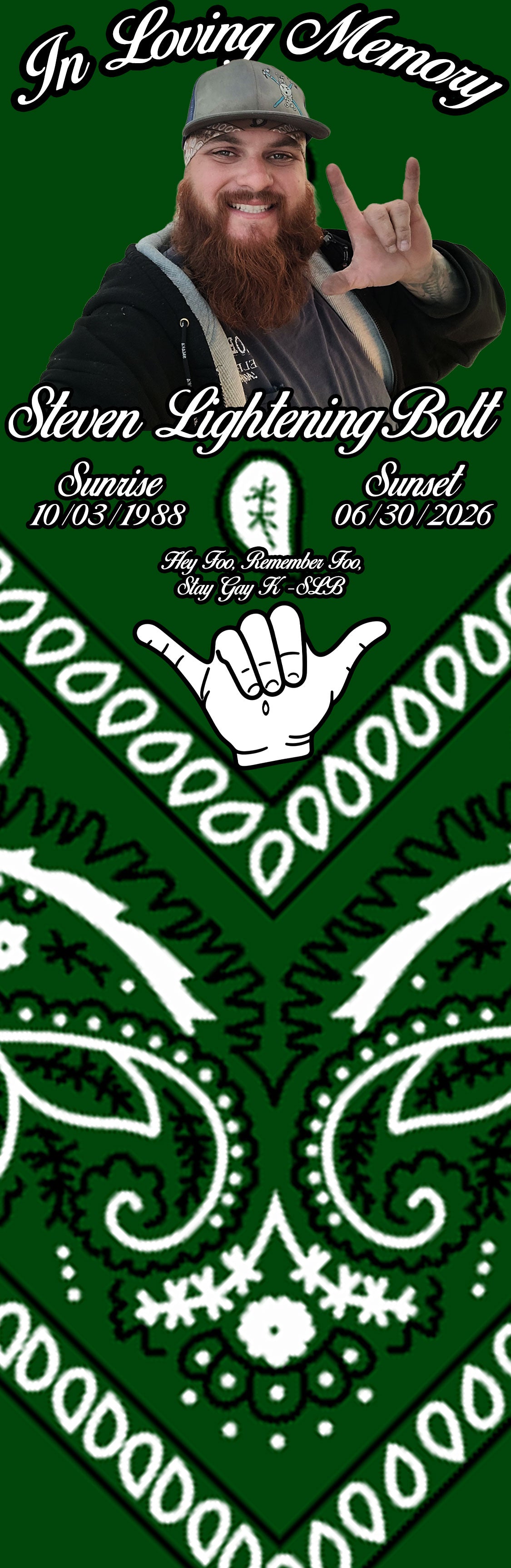In Loving Memory – Steven "Lightning Bolt" Memorial Bandana