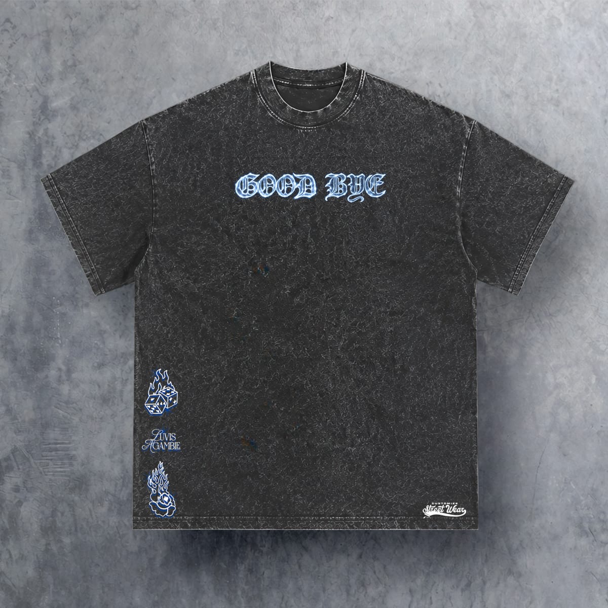 Goodbye Dice Tee – Vintage Black | Customize Street Wear × Love Is A Gamble