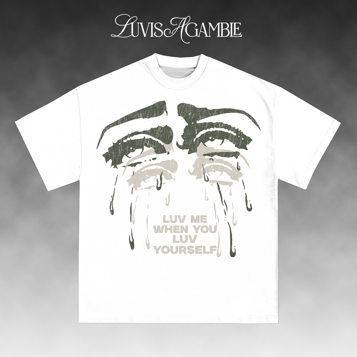 Luv Is A Gamble Double Cry Tee - White