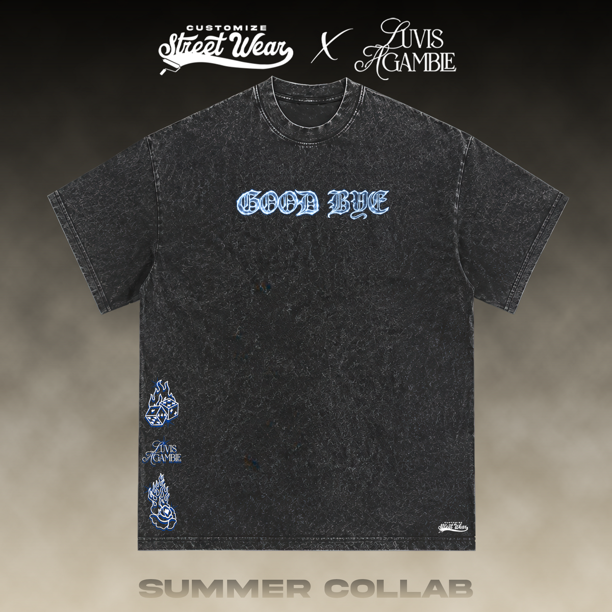 Goodbye Dice Tee – Vintage Black | Customize Street Wear × Love Is A Gamble