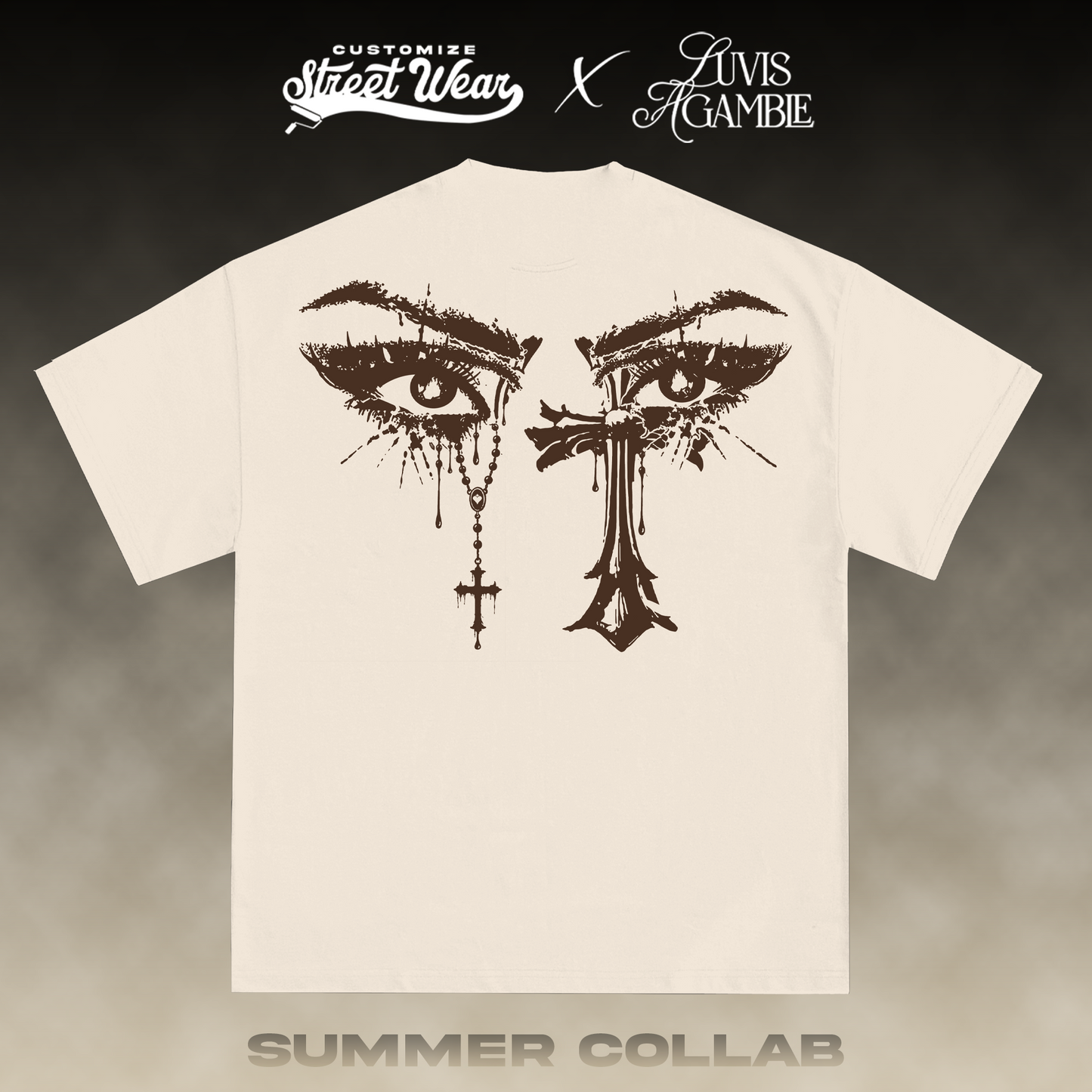 Prayer Tears Tee – Cream | Customize Street Wear × Love Is A Gamble