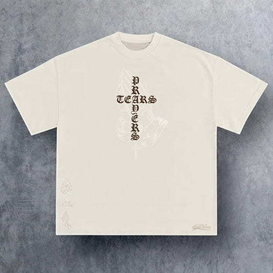 Prayer Tears Tee – Cream | Customize Street Wear × Love Is A Gamble